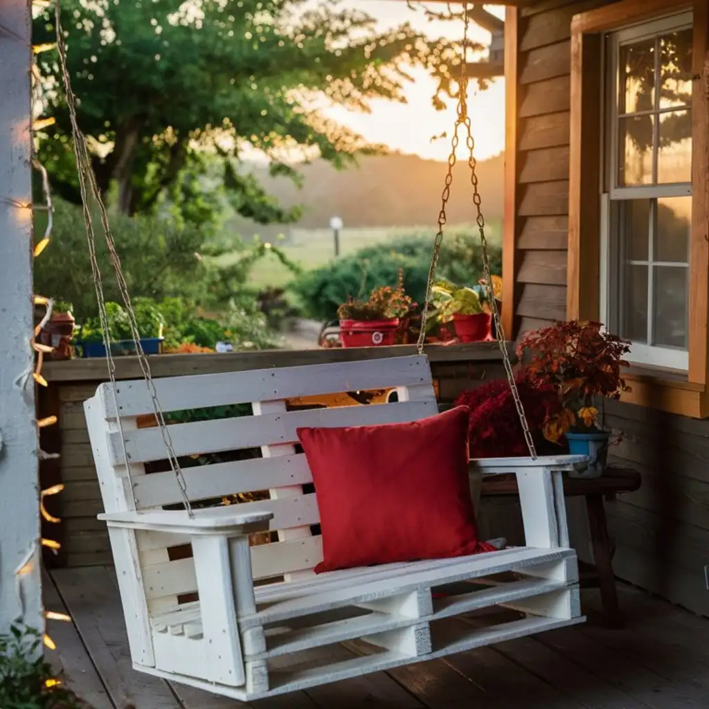 DIY wood pallet porch swing