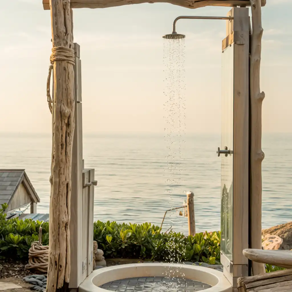 Driftwood Frame Outdoor Shower