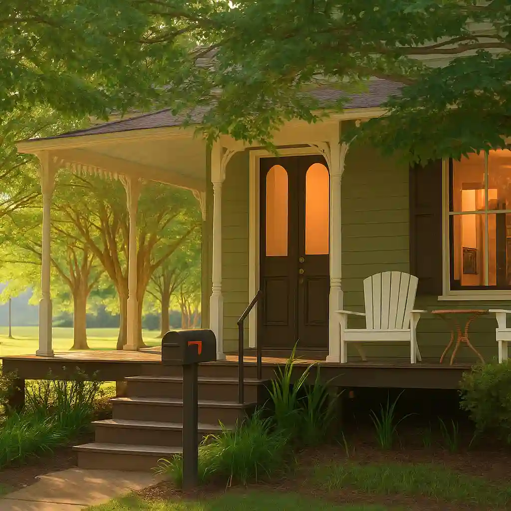 Functional Side Tables in wraparound porch