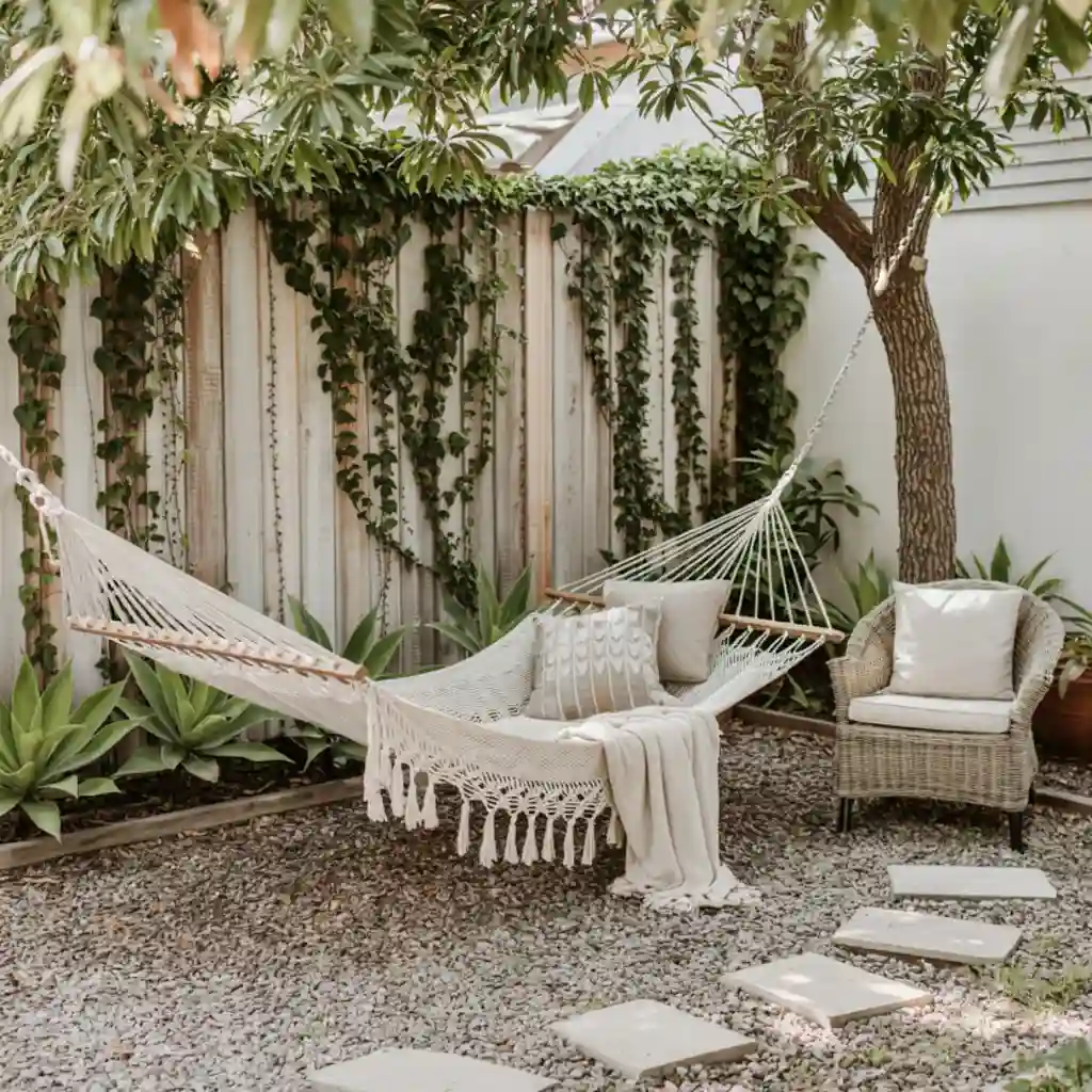 Hammock in the backyard