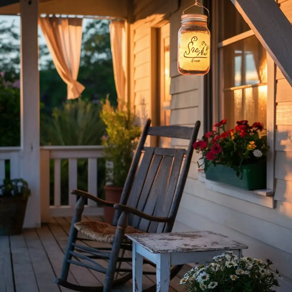 Mason Jar Solar Lanterns DIY porch
