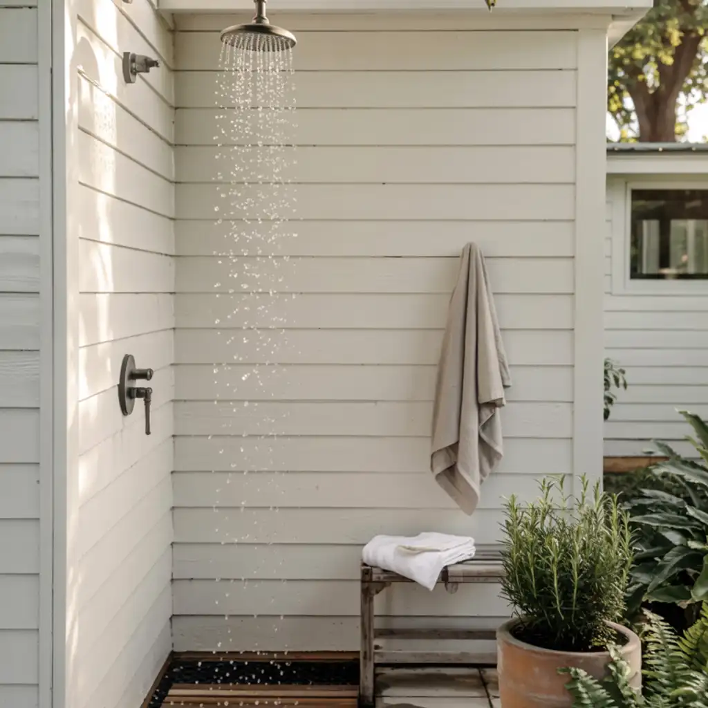 Modern Farmhouse Outdoor Shower
