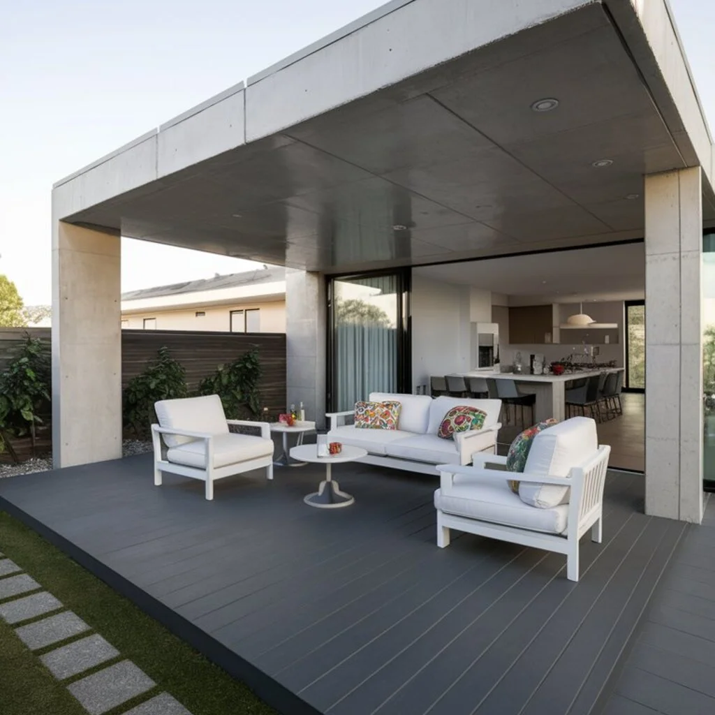 Modern outdoor covered porch