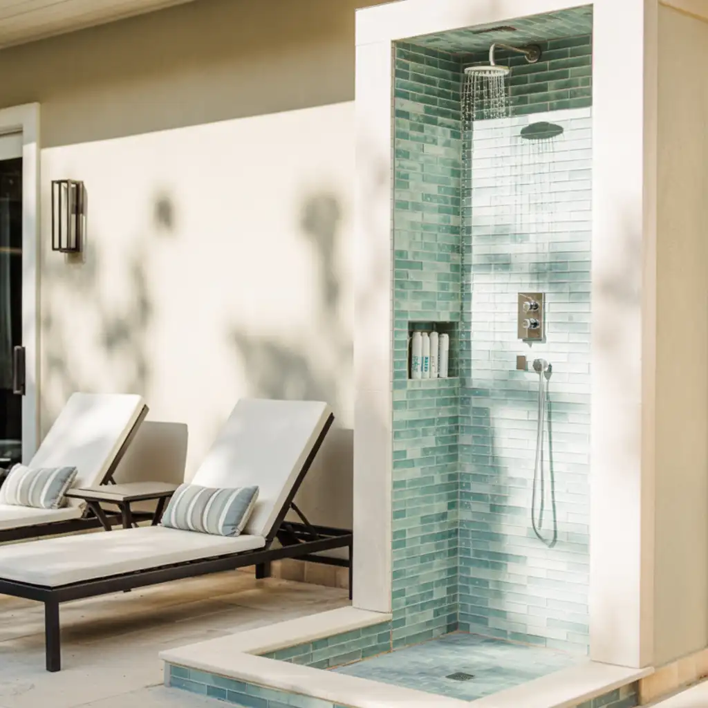 Pool House Wall Outdoor Shower