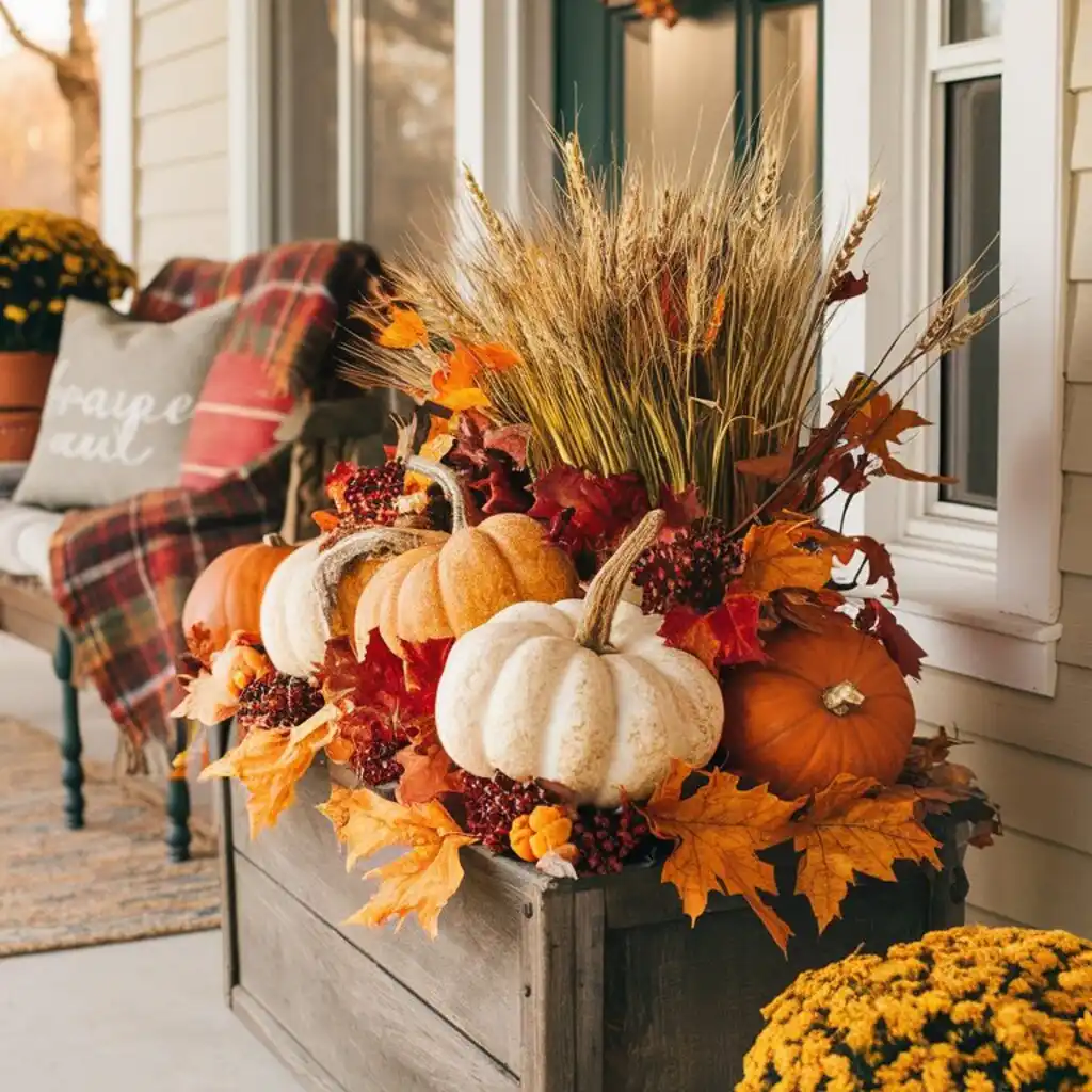 Pumpkin Planter DIY Porch