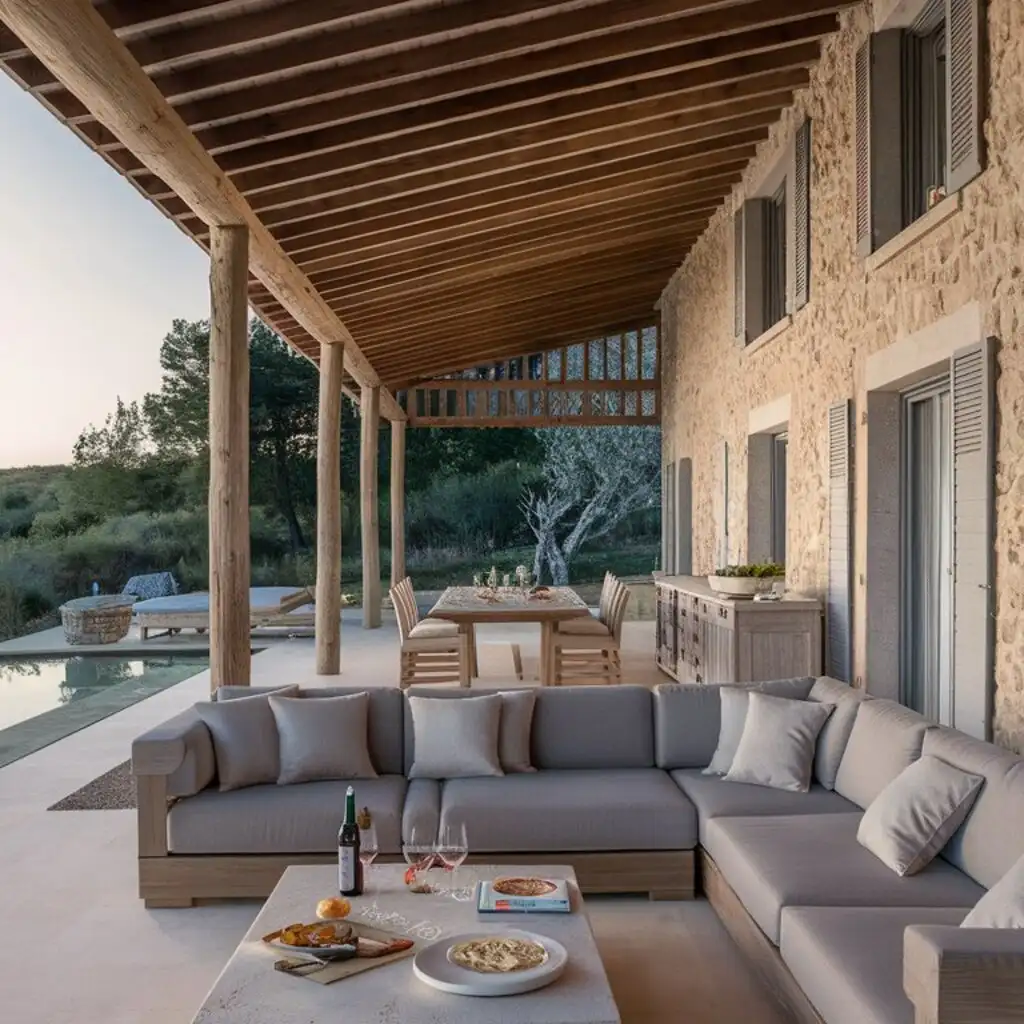 Rustic covered porch