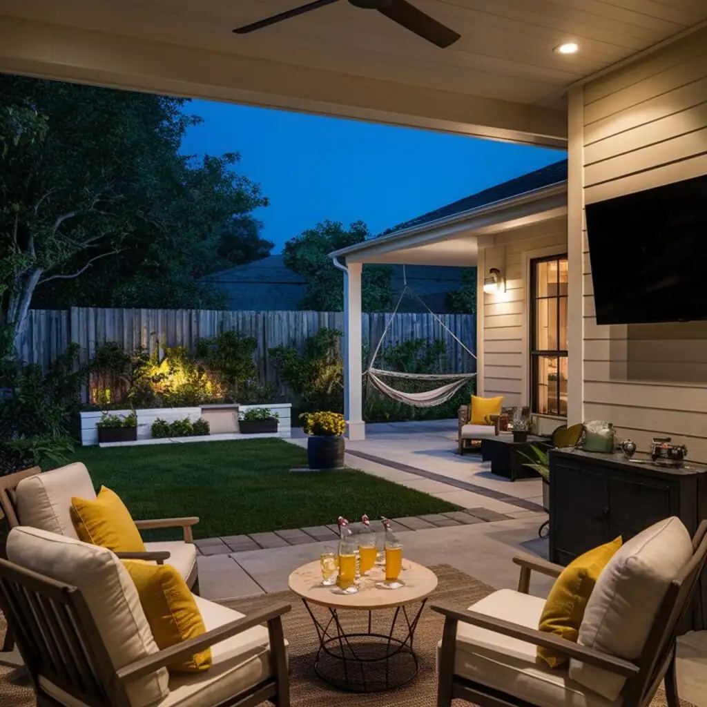 Small covered porch