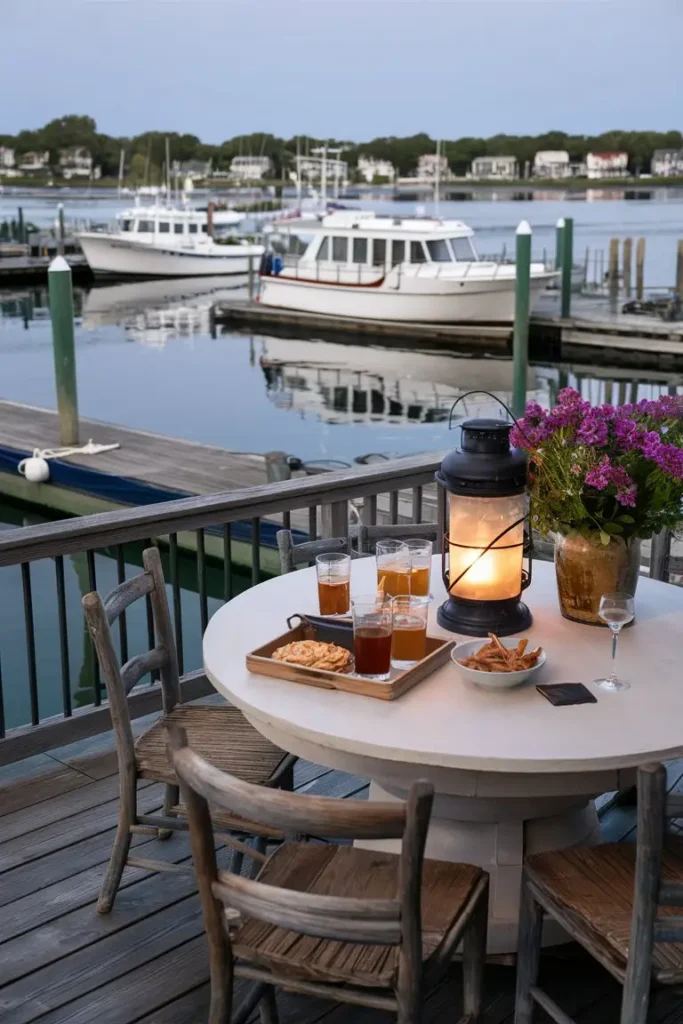 back porch with waterfront
