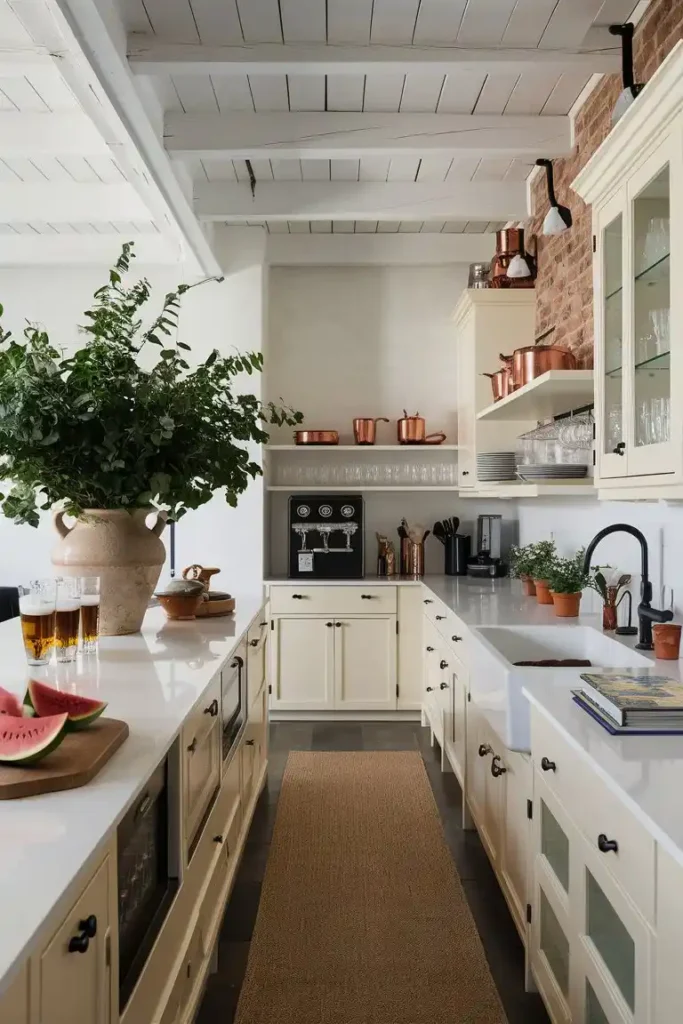 back porch with white kitchen bar
