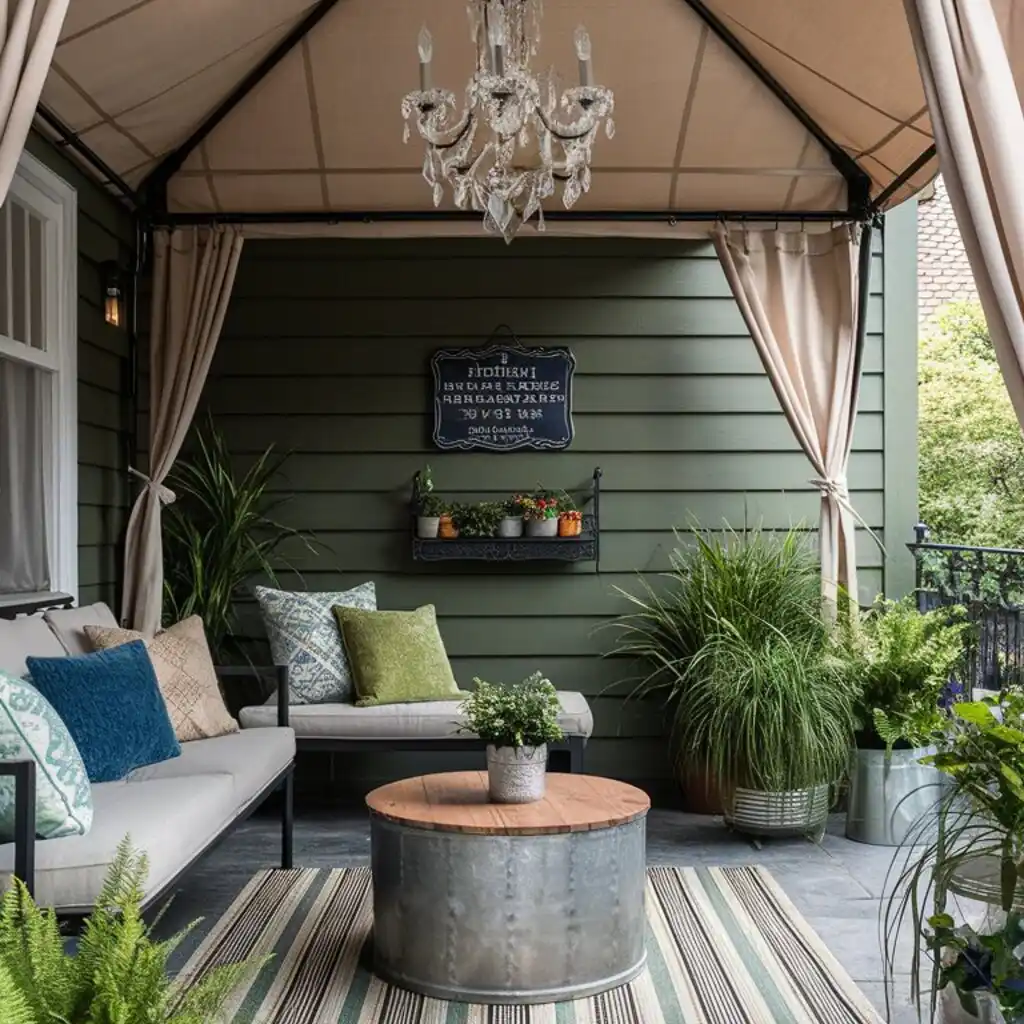 metal canopy covered porch