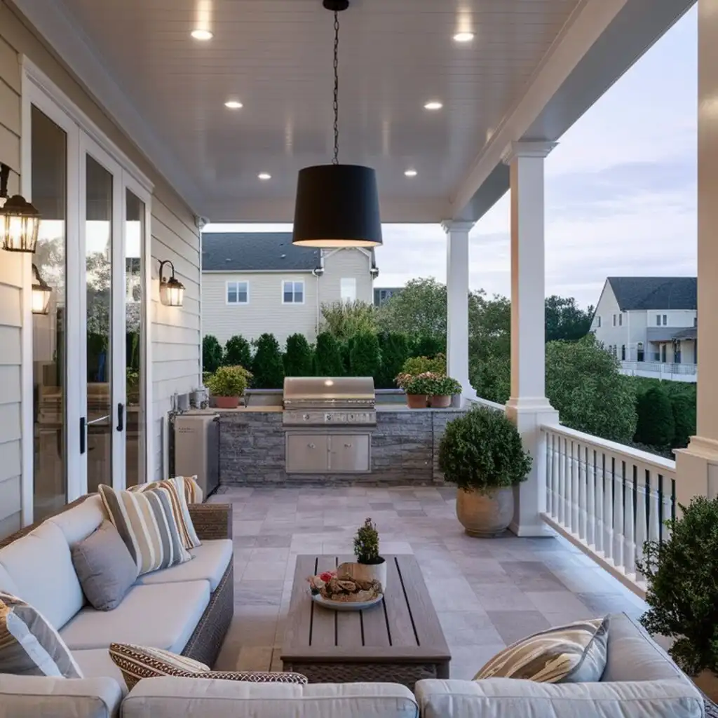 outdoor kitchen covered porch