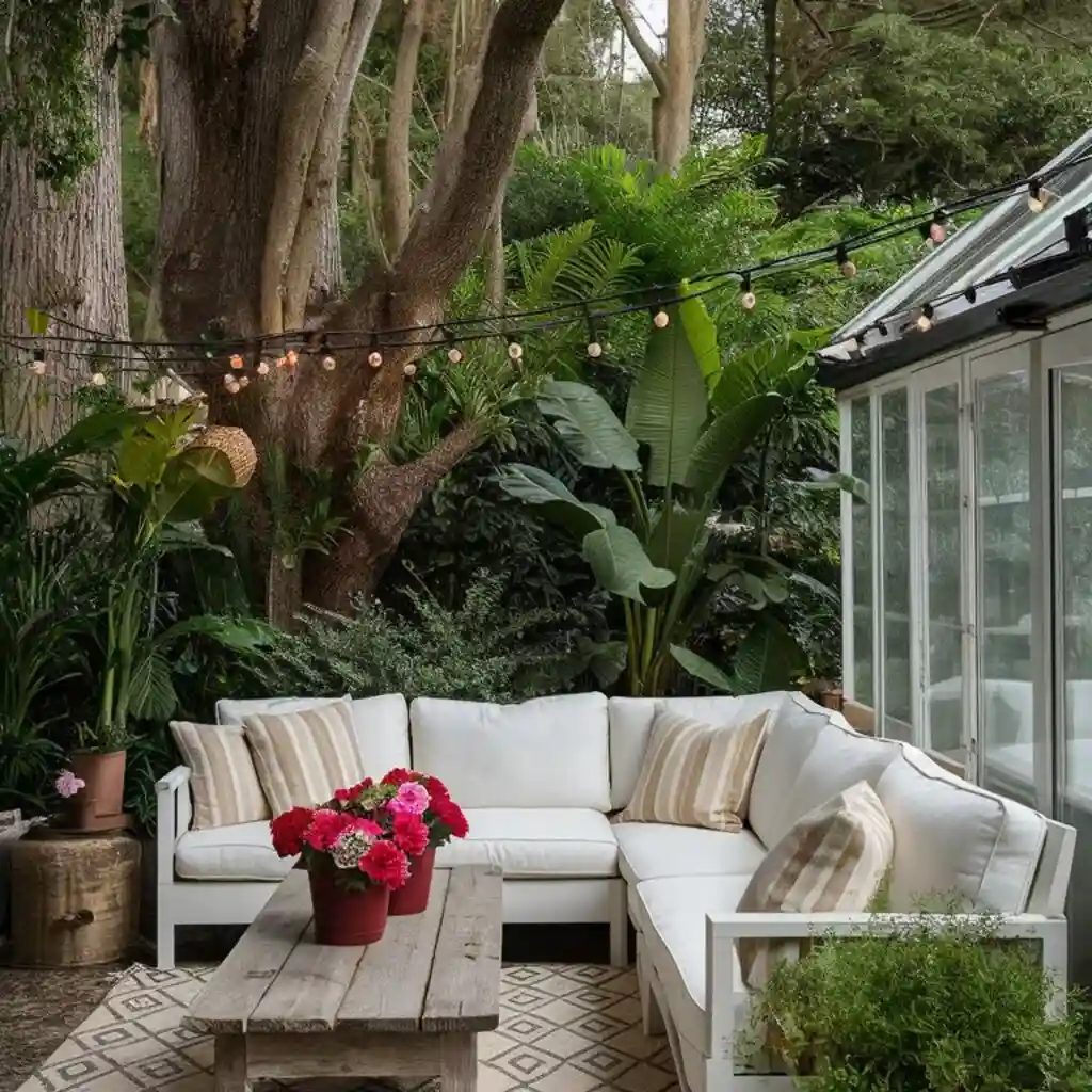 string lights wraparound porch