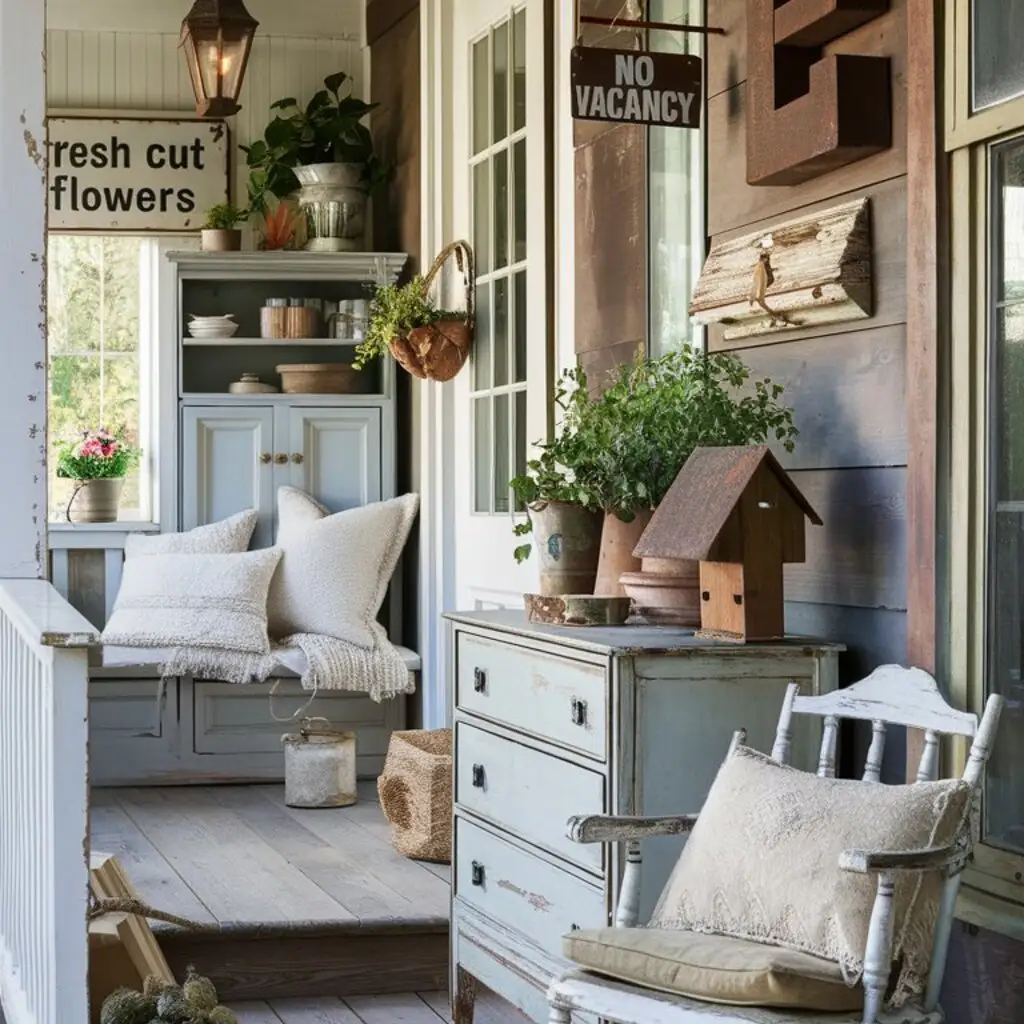 vintage farmhouse covered porch