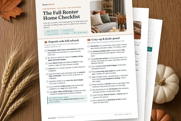 Pages of the free Fall Renter Home Checklist